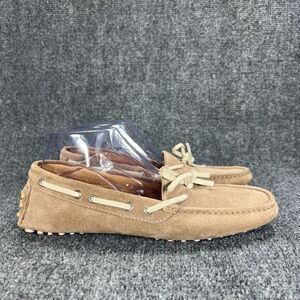 Scarosso Womens EU 41 US 11 Suede Slip On Loafers Driving Mocs Taupe Shoes Italy